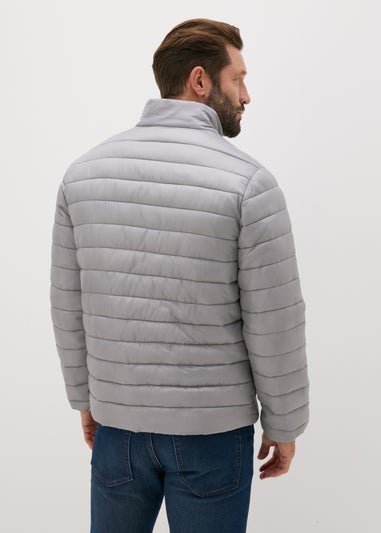 Grey Funnel Puffer Jacket