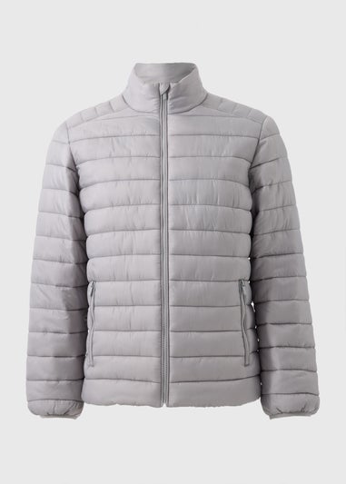 Grey Funnel Puffer Jacket