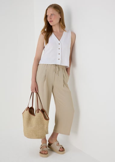 Stone Airflow Crop Leg Trousers