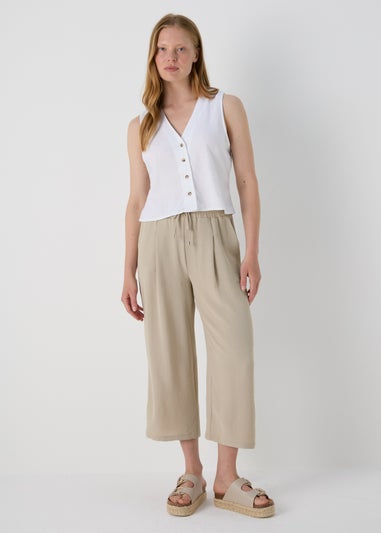 Stone Airflow Crop Leg Trousers