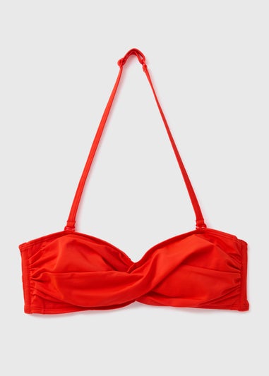 Red Twist Bikini Top