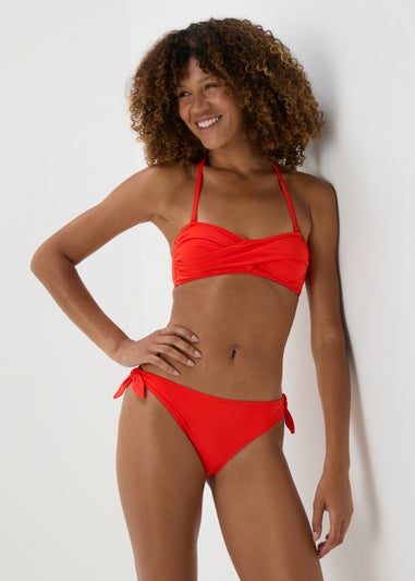 Red Twist Bikini Bottoms