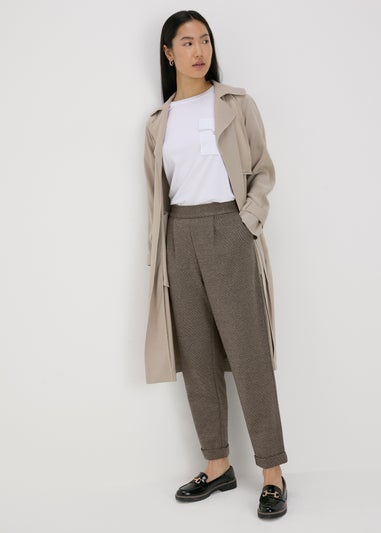 Brown Ponte Straight Leg Trousers