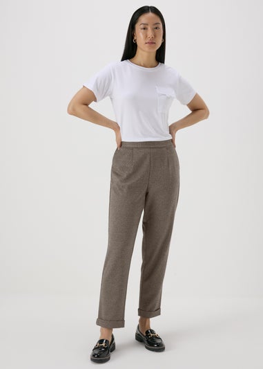 Brown Ponte Straight Leg Trousers