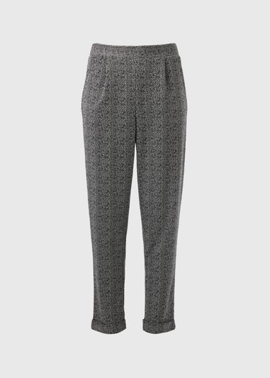 Black Pattern Ponte Trousers