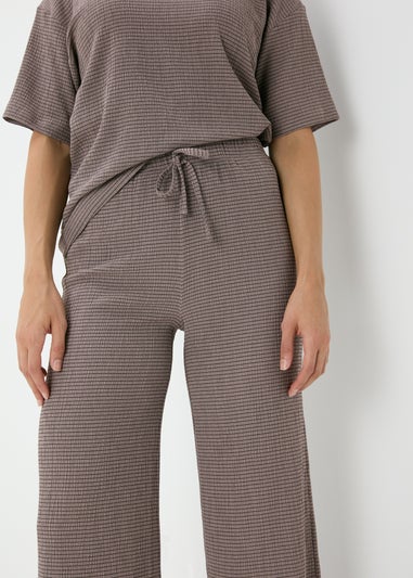 Taupe Textured Co Ord Trousers