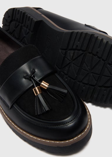 Soleflex Black Tassel Loafers