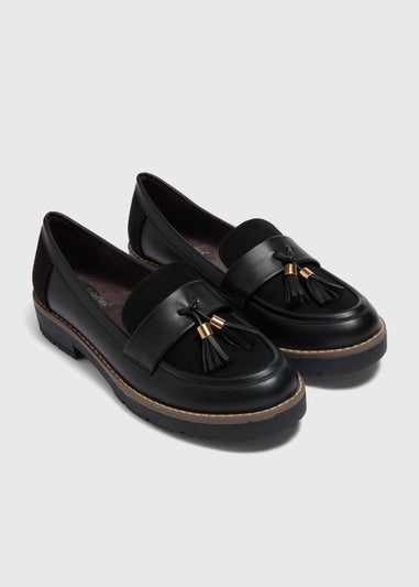 Soleflex Black Tassel Loafers