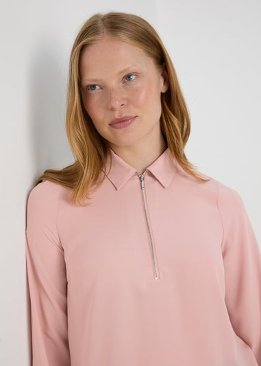 Et Vous Pink Zip Up Blouse