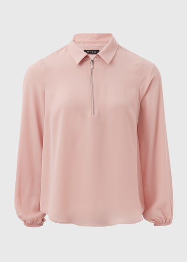 Et Vous Pink Zip Up Blouse