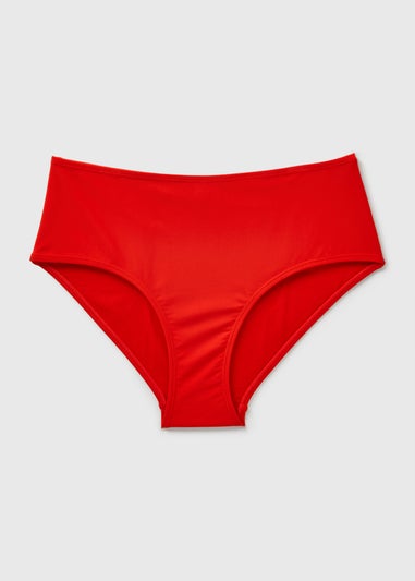 Red High Leg Bikini Bottoms