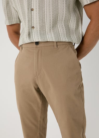 Beige Straight Fit Chinos