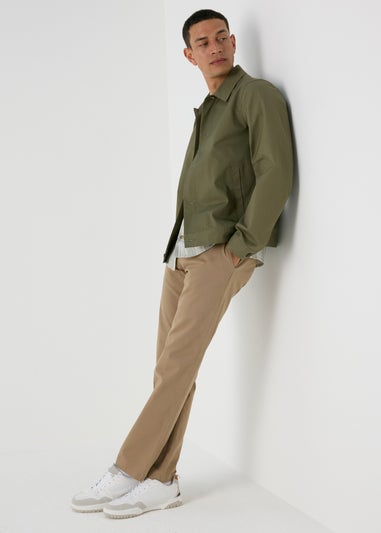 Beige Straight Fit Chinos