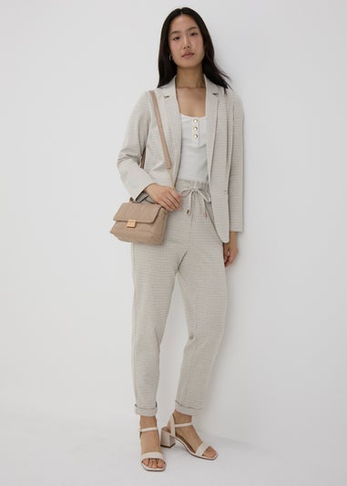 Et Vous Beige Check Pattern Co Ord Ponte Blazer