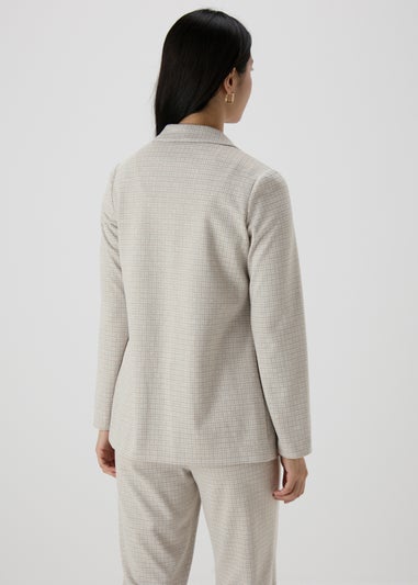 Et Vous Beige Check Pattern Co Ord Ponte Blazer