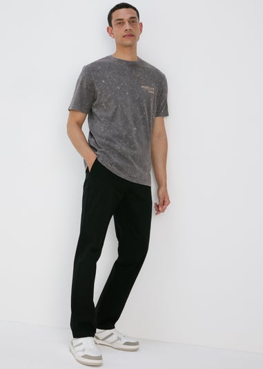 Black Straight Fit Chinos