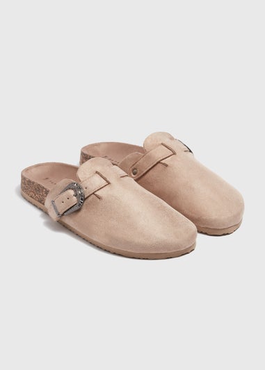 Taupe Close Toe Footbed Sandals