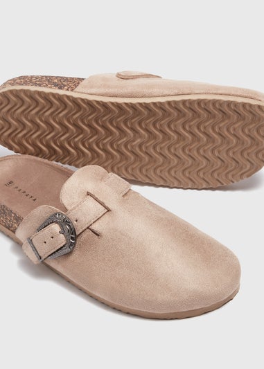 Taupe Close Toe Footbed Sandals