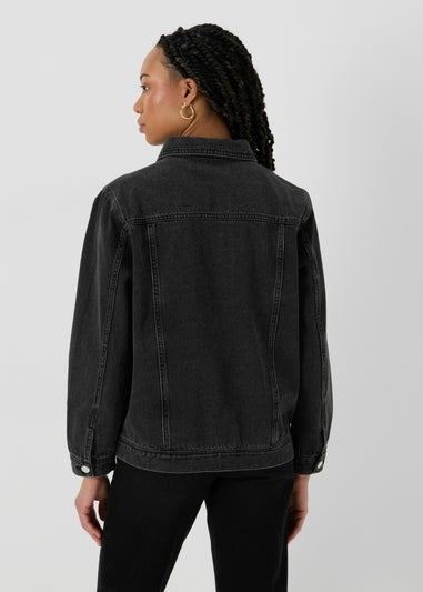 Black Wash Oversized Denim Jacket