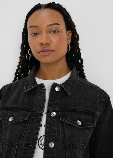 Black Wash Oversized Denim Jacket