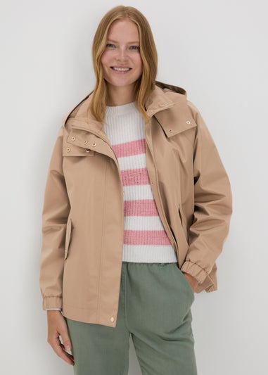 Beige Mid Length Mac Coat