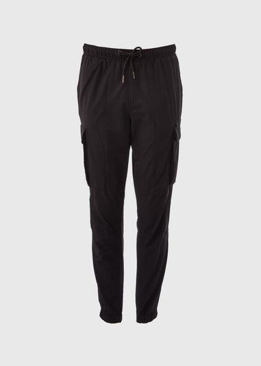 Black Drawcord Cargo Trousers