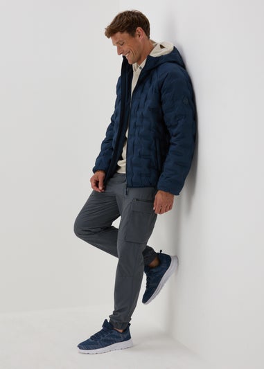 Blue Drawcord Cargo Trousers