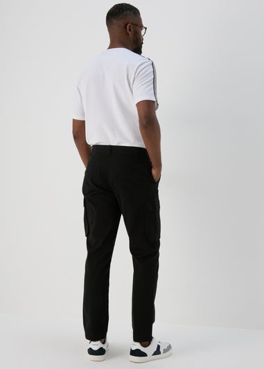 Black Drawcord Cargo Trousers