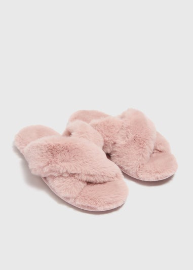 Pink Double Strap Slippers