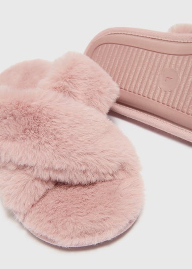 Pink Double Strap Slippers