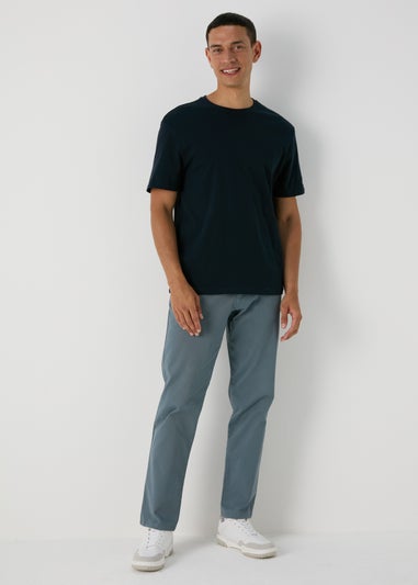 Blue Straight Fit Chinos