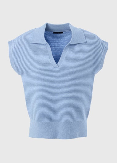 Et Vous Blue Knitted Sweater Vest