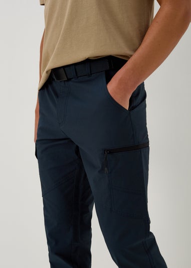 Navy Belted Cargo Trousers