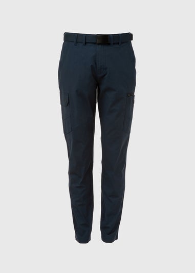 Navy Belted Cargo Trousers