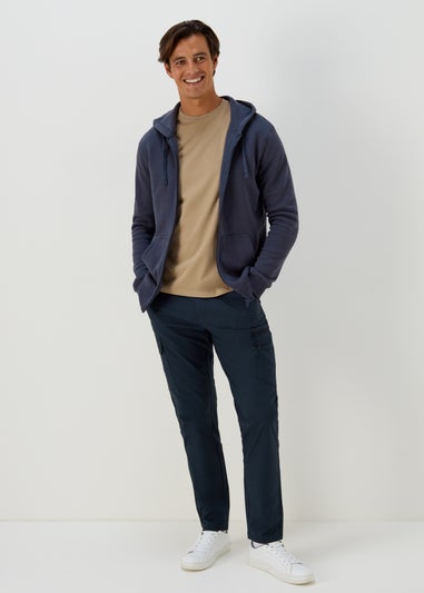 Navy Belted Cargo Trousers