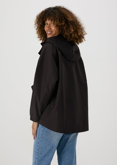 Black Mid Length Mac Coat