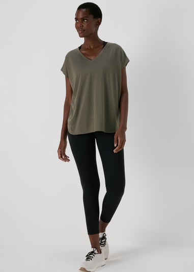 Souluxe Khaki V Neck T-Shirt