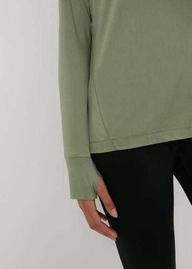 Souluxe Khaki Half Zip Top