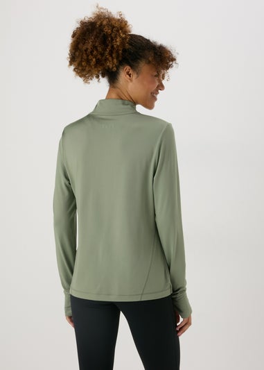 Souluxe Khaki Half Zip Top