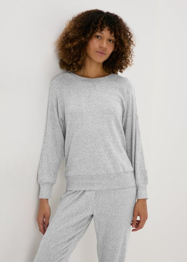 Grey Ribbed Pyjama Top