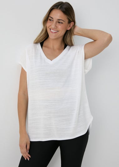 Souluxe V Neck White T Shirt