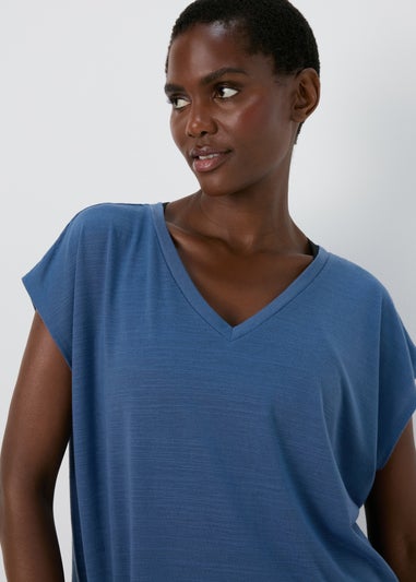 Souluxe Dark Blue V Neck T-Shirt