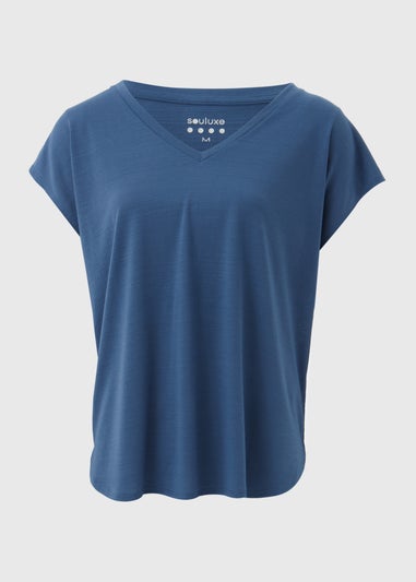 Souluxe Dark Blue V Neck T-Shirt