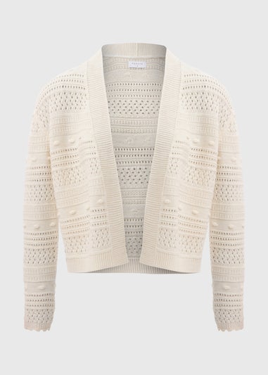 Cream Stitch Knit Cardigan