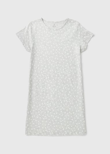 Grey Heart Print Nightie