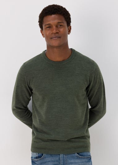 Khaki Soft Touch Crew Neck Jumper