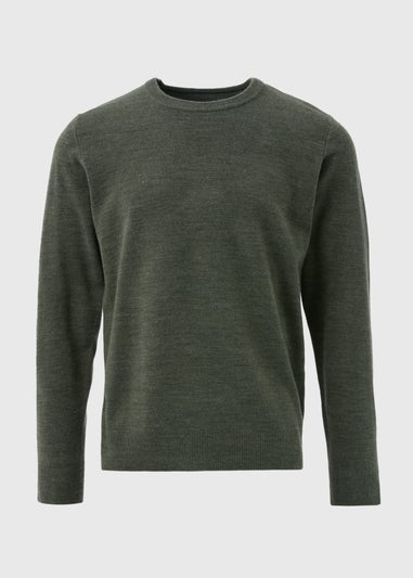 Khaki Soft Touch Crew Neck Jumper