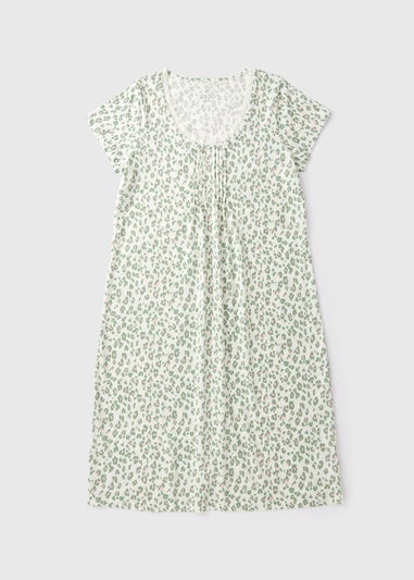 Green Animal Print Lace Nightie