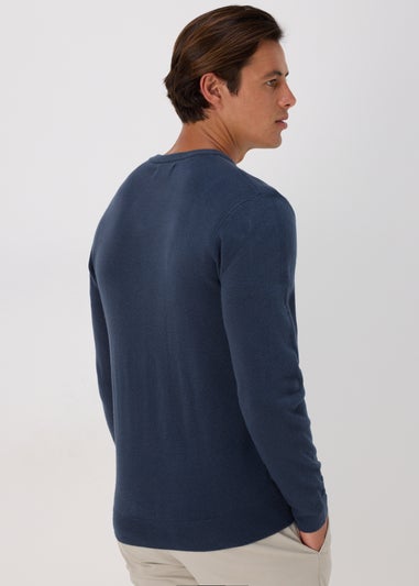 Blue Soft Touch V-Neck Jumper