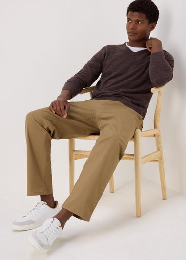 Brown Soft Touch V-Neck Jumper